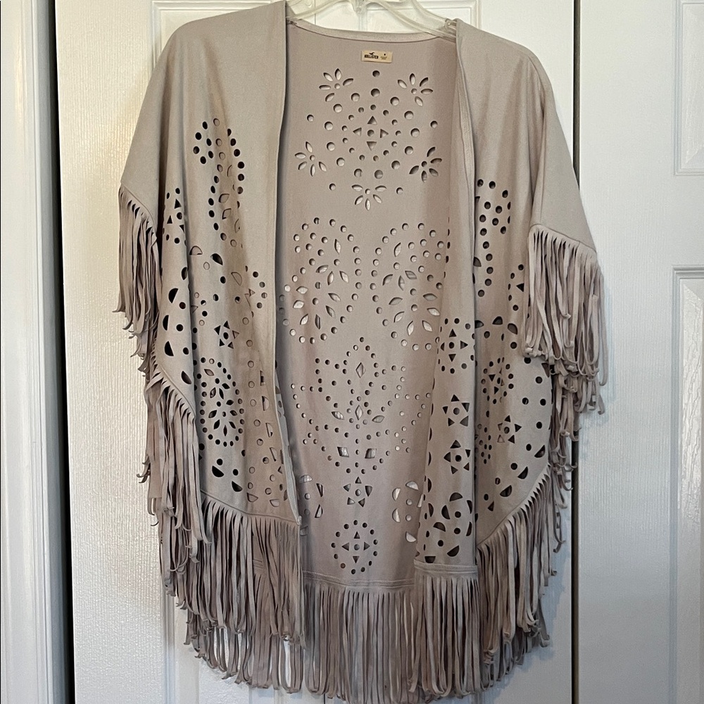 Hollister Light Tan Floral Cut-Out Top